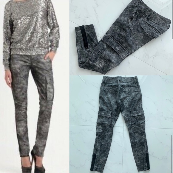 Alice + Olivia Pants - 🛑 SOLD! - New Alice and Olivia Acid Wash, Ankle Length, Cargo Zip Ankle Pants